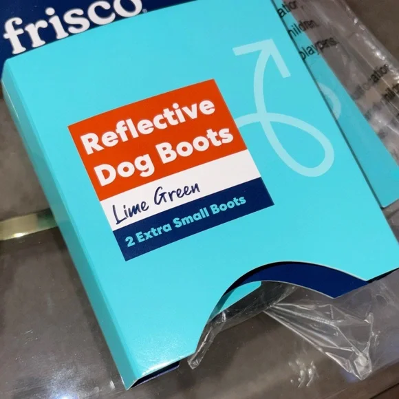 Reflective Green Dog Boots - Picture 3 of 3